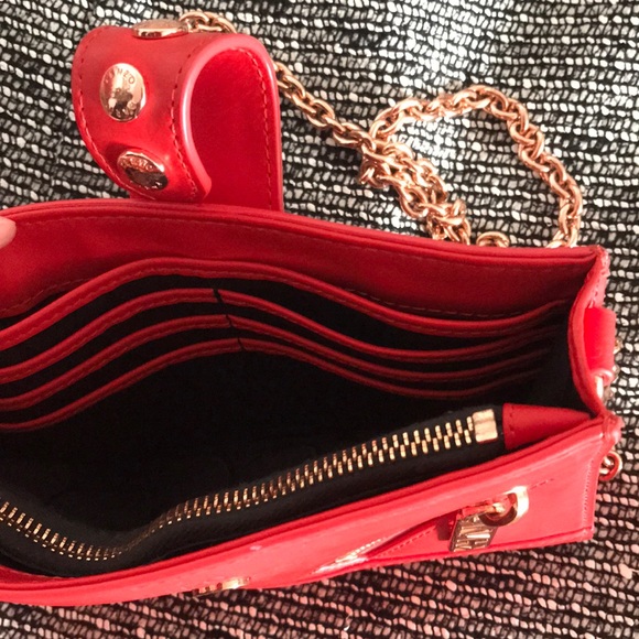 Kenzo Kalifornia crossbody wallet on a chain red and rose gold mini like new - Picture 6 of 10